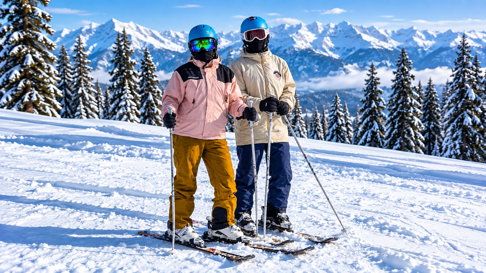 Ski and snowboard lessons on Gulmarg nursery slopes